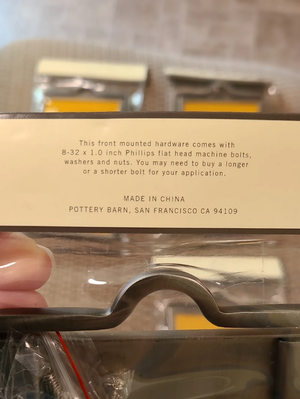 Pottery Barn Pewter Label Pulls Set of Six Drawer Handle Baskets Organization